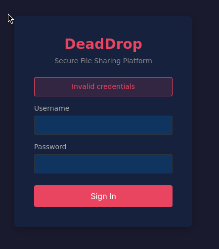 Random credentials rejected as invalid