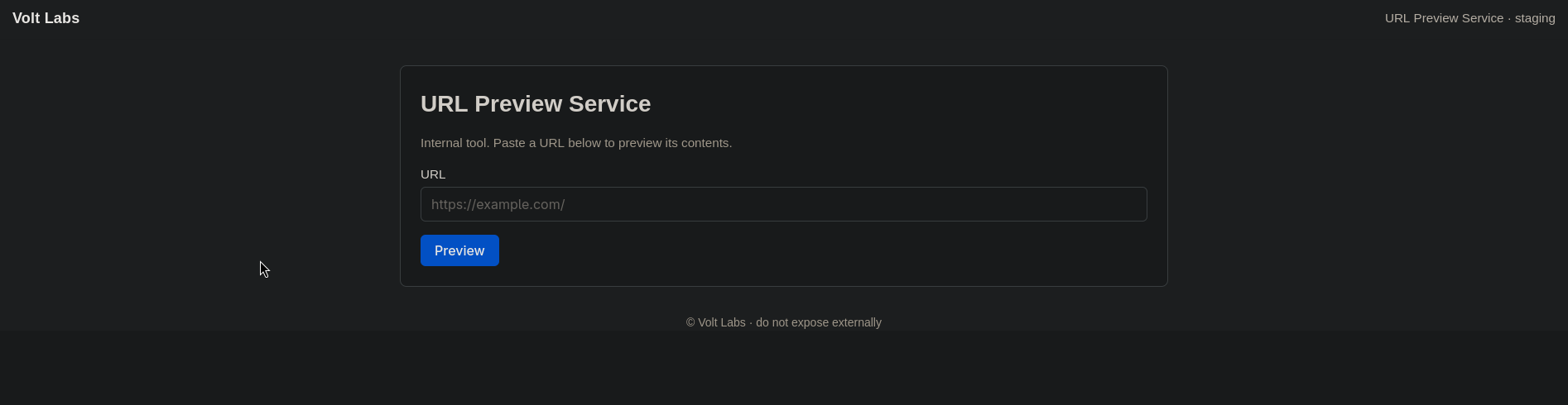 Volt Labs URL Preview Service