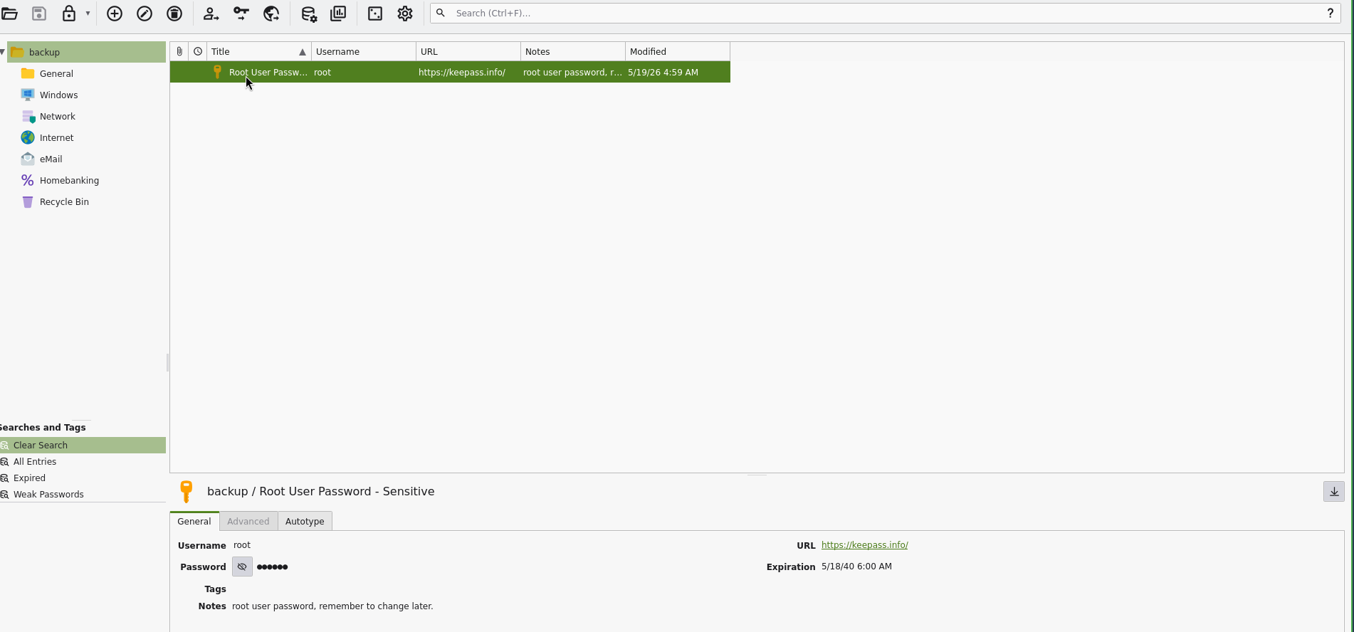 KeePass vault opened