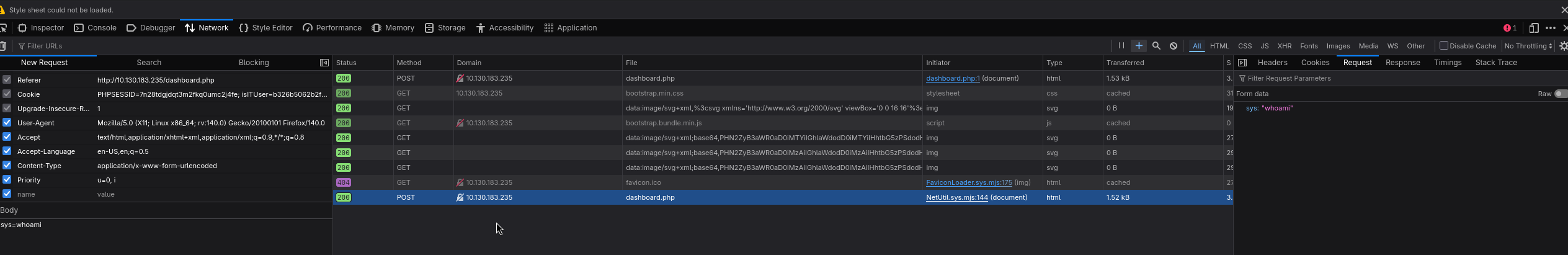 Date function POST with sys parameter